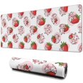 thumbnail image 1 of Long Mouse Pads for Desk,White Cow Strawberry Pattern Desk Mats on Top Of Desks, Desk Mouse Pad Extra Large with 3mm Non-Slip Base and Stitched Edge for Gaming,Office,Work,Home 31.5"x11.8", 1 of 6