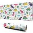 thumbnail image 1 of Long Mouse Pads for Desk,White Cute Dinosaurs Pattern Desk Mats on Top Of Desks, Desk Mouse Pad Extra Large with 3mm Non-Slip Base and Stitched Edge for Gaming,Office,Work,Home 31.5"x11.8", 1 of 6