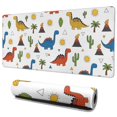 thumbnail image 1 of Long Mouse Pads for Desk,White Desert Elements Dinosaurs Pattern Desk Mats on Top Of Desks, Desk Mouse Pad Extra Large with 3mm Non-Slip Base and Stitched Edge for Gaming,Office,Work,Home 35.4"x15.7", 1 of 6