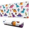 thumbnail image 1 of Long Mouse Pads for Desk,White Dinosaurs Cacti Pattern Desk Mats on Top Of Desks, Desk Mouse Pad Extra Large with 3mm Non-Slip Base and Stitched Edge for Gaming,Office,Work,Home 31.5"x11.8", 1 of 6