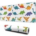 thumbnail image 1 of Long Mouse Pads for Desk,White Dinosaurs Colorful Species Pattern Desk Mats on Top Of Desks, Desk Mouse Pad Extra Large with 3mm Non-Slip Base and Stitched Edge for Gaming,Office,Work,Home 31.5"x11.8", 1 of 6