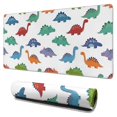 thumbnail image 1 of Long Mouse Pads for Desk,White Dinosaurs Colorful Species Pattern Desk Mats on Top Of Desks, Desk Mouse Pad Extra Large with 3mm Non-Slip Base and Stitched Edge for Gaming,Office,Work,Home 31.5"x15.7", 1 of 6