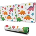 thumbnail image 1 of Long Mouse Pads for Desk,White Dinosaurs Flowers Pattern Desk Mats on Top Of Desks, Desk Mouse Pad Extra Large with 3mm Non-Slip Base and Stitched Edge for Gaming,Office,Work,Home 31.5"x11.8", 1 of 6