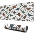 thumbnail image 1 of Long Mouse Pads for Desk,White Dinosaurs Label Pattern Desk Mats on Top Of Desks, Desk Mouse Pad Extra Large with 3mm Non-Slip Base and Stitched Edge for Gaming,Office,Work,Home 31.5"x11.8", 1 of 6