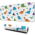 thumbnail image 1 of Long Mouse Pads for Desk,White Dinosaurs Landscapes Pattern Desk Mats on Top Of Desks, Desk Mouse Pad Extra Large with 3mm Non-Slip Base and Stitched Edge for Gaming,Office,Work,Home 31.5"x11.8", 1 of 6