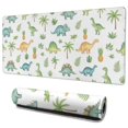 thumbnail image 1 of Long Mouse Pads for Desk,White Dinosaurs Palms Pineapples Pattern Desk Mats on Top Of Desks, Desk Mouse Pad Extra Large with 3mm Non-Slip Base and Stitched Edge for Gaming,Office,Work,Home 35.4"x15.7", 1 of 6