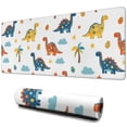 thumbnail image 1 of Long Mouse Pads for Desk,White Dinosaurs Palms Stars Pattern Desk Mats on Top Of Desks, Desk Mouse Pad Extra Large with 3mm Non-Slip Base and Stitched Edge for Gaming,Office,Work,Home 31.5"x11.8", 1 of 6