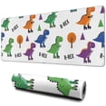 thumbnail image 1 of Long Mouse Pads for Desk,White Dinosaurs Trees Text Pattern Desk Mats on Top Of Desks, Desk Mouse Pad Extra Large with 3mm Non-Slip Base and Stitched Edge for Gaming,Office,Work,Home 31.5"x11.8", 1 of 6