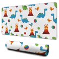 thumbnail image 1 of Long Mouse Pads for Desk,White Dinosaurs Volcanoes Birds Pattern Desk Mats on Top Of Desks, Desk Mouse Pad Extra Large with 3mm Non-Slip Base and Stitched Edge for Gaming,Office,Work,Home 31.5"x15.7", 1 of 6