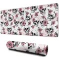 thumbnail image 1 of Long Mouse Pads for Desk,White Floral Skull Pattern Desk Mats on Top Of Desks, Desk Mouse Pad Extra Large with 3mm Non-Slip Base and Stitched Edge for Gaming,Office,Work,Home 31.5"x11.8", 1 of 6