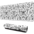 thumbnail image 1 of Long Mouse Pads for Desk,White Gothic Hand Butterfly Pattern Desk Mats on Top Of Desks, Desk Mouse Pad Extra Large with 3mm Non-Slip Base and Stitched Edge for Gaming,Office,Work,Home 31.5"x11.8", 1 of 6