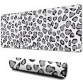 thumbnail image 1 of Long Mouse Pads for Desk,White and Gray Of Leopard Print Desk Mats on Top Of Desks, Desk Mouse Pad Extra Large with 3mm Non-Slip Base and Stitched Edge for Gaming,Office,Work,Home 31.5"x11.8", 1 of 6