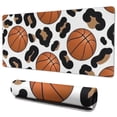 thumbnail image 1 of Long Mouse Pads for Desk,White Leopard Basketballs Pattern Desk Mats on Top Of Desks, Desk Mouse Pad Extra Large with 3mm Non-Slip Base and Stitched Edge for Gaming,Office,Work,Home 35.4"x15.7", 1 of 6