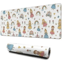 Long Mouse Pads for Desk,White Princess Castle Pattern Desk Mats on Top Of Desks, Desk Mouse Pad Extra Large with 3mm Non-Slip Base and Stitched Edge for Gaming,Office,Work,Home 31.5"x11.8"