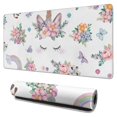 thumbnail image 1 of Long Mouse Pads for Desk,White Unicorn Floral Pattern Desk Mats on Top Of Desks, Desk Mouse Pad Extra Large with 3mm Non-Slip Base and Stitched Edge for Gaming,Office,Work,Home 31.5"x15.7", 1 of 6