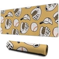 thumbnail image 1 of Long Mouse Pads for Desk,Yellow Baseball Items Pattern Desk Mats on Top Of Desks, Desk Mouse Pad Extra Large with 3mm Non-Slip Base and Stitched Edge for Gaming,Office,Work,Home 31.5"x11.8", 1 of 6