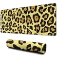 thumbnail image 1 of Long Mouse Pads for Desk,Yellow and Black Leopard Pattern Desk Mats on Top Of Desks, Desk Mouse Pad Extra Large with 3mm Non-Slip Base and Stitched Edge for Gaming,Office,Work,Home 31.5"x11.8", 1 of 6