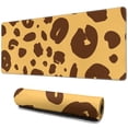 thumbnail image 1 of Long Mouse Pads for Desk,Yellow and Brown Of Leopard Print Desk Mats on Top Of Desks, Desk Mouse Pad Extra Large with 3mm Non-Slip Base and Stitched Edge for Gaming,Office,Work,Home 31.5"x11.8", 1 of 6