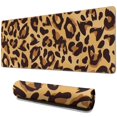 thumbnail image 1 of Long Mouse Pads for Desk,Yellow and Brown Of Leopard Print Desk Mats on Top Of Desks, Desk Mouse Pad Extra Large with 3mm Non-Slip Base and Stitched Edge for Gaming,Office,Work,Home 31.5"x11.8", 1 of 6