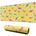 thumbnail image 1 of Long Mouse Pads for Desk,Yellow Dinosaurs Palms Pattern Desk Mats on Top Of Desks, Desk Mouse Pad Extra Large with 3mm Non-Slip Base and Stitched Edge for Gaming,Office,Work,Home 31.5"x11.8", 1 of 6