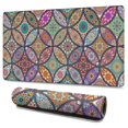 thumbnail image 1 of Long Mouse Pads for Desk,Yellow Floral Oval Pattern Desk Mats on Top Of Desks, Desk Mouse Pad Extra Large with 3mm Non-Slip Base and Stitched Edge for Gaming,Office,Work,Home 47.3"x23.6", 1 of 6