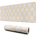 thumbnail image 1 of Long Mouse Pads for Desk,Yellow Geometric Quatrefoil Pattern Desk Mats on Top Of Desks, Desk Mouse Pad Extra Large with 3mm Non-Slip Base and Stitched Edge for Gaming,Office,Work,Home 31.5"x11.8", 1 of 6