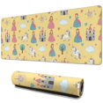 thumbnail image 1 of Long Mouse Pads for Desk,Yellow Princess Castle Unicorn Pattern Desk Mats on Top Of Desks, Desk Mouse Pad Extra Large with 3mm Non-Slip Base and Stitched Edge for Gaming,Office,Work,Home 31.5"x11.8", 1 of 6