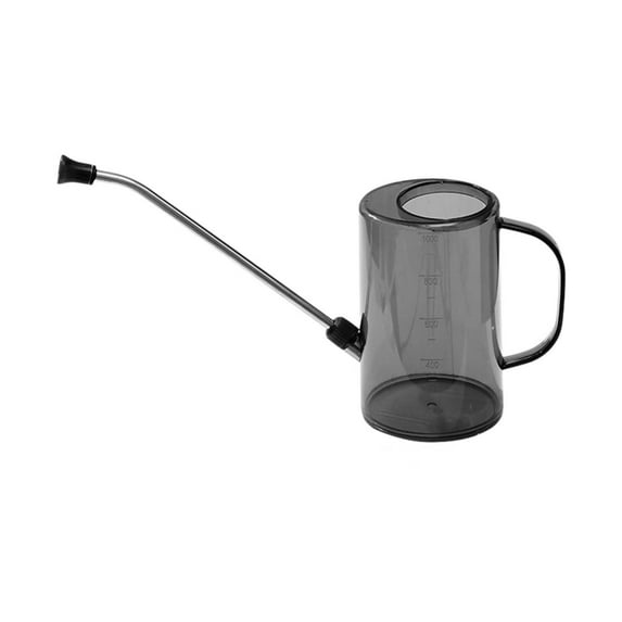 TAROFISH Watering Can Stainless Steel Long Mouth Watering Kettle Transparent Home Gardening Flower Watering Pot Large Capacity Green Potted Watering Pot,Black