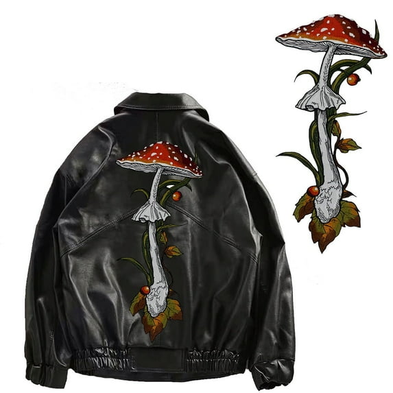 Long Mushroom Patches Embroidery Patches Applique for Clothing Applique Decorated Sew on Badges