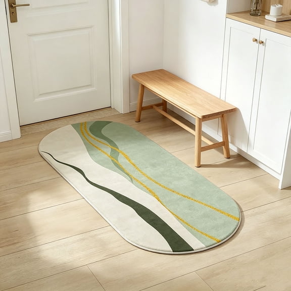 Long Narrow Bedside Carpet with Non-Slip Backing, All Season Polyester Fiber Room Divider Mat for Warm Comfort and Floor Protection, Easy Clean Decor Rug