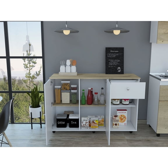 Long Narrow Countertop - Mobility with Locking Wheels - Any Kitchen Spot - Maximize Space