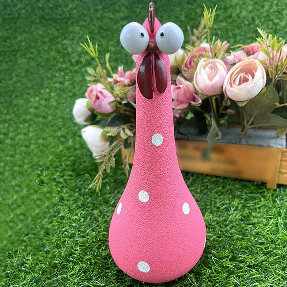 Long Neck Big Eye Chicken Desktop Ornament Cute Animal Figurine For Home Shelf Display Novelty