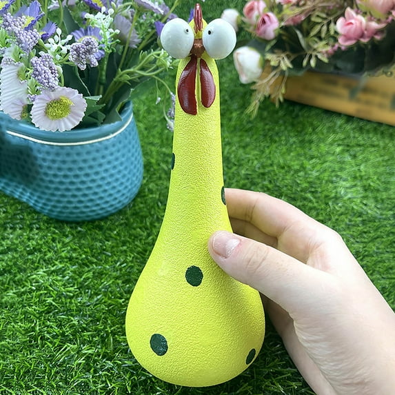 Long Neck Big Eye Chicken Desktop Ornament Cute Animal Figurine For Home Shelf Display Novelty