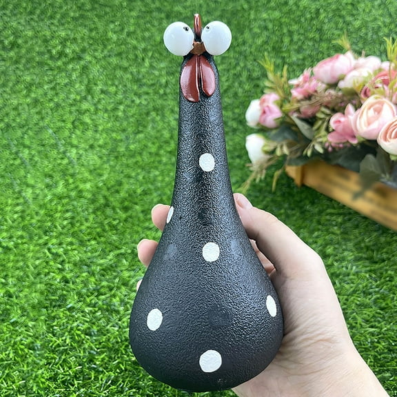 Long Neck Big Eye Chicken Desktop Ornament Cute Animal Figurine for Desk Home Shelf Display Novelty Art Piece