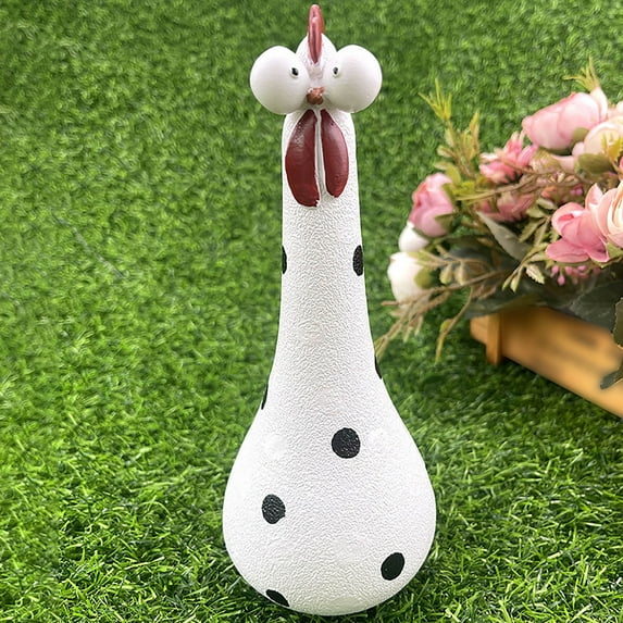 Long Neck Big Eye Chicken Desktop Ornament Cute Animal Figurine for Home and Shelf Display Novelty