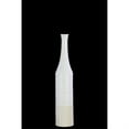 thumbnail image 1 of Long Neck Bottle Vase With Cream Banded Rim Bottom In Ceramic, Silver, 1 of 2