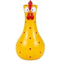 Long Neck Colorful Chicken Vase, Handcrafted Resin Planter for Small Flowers, Silly Resin Chicken Garden Statue Small Vase Ornament, Outdoor Sculptures Flower Pot Holder, for Yard Lawn Home Decor