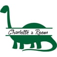 thumbnail image 1 of Long Neck Dino Dinosaur Split Design Customized Wall Decal - Custom Vinyl Wall Art - Personalized Name - Baby Girls Boys Kids Bedroom Wall Decal Room Decor Wall Stickers Decoration Size (20x20 inch), 1 of 1