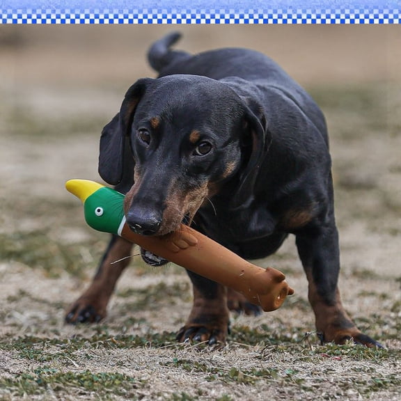 Long Neck Giraffe Latex Squeaky Dog Toy - Durable Teeth Cleaning Chew Toy with Ball, Suitable for Small to Large Dogs