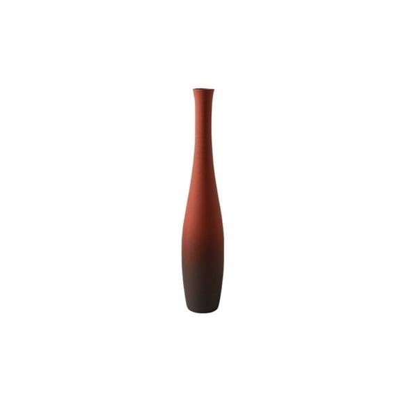 Long Neck Ombre Burnt Red Ceramic Vase Abstract Home Floor Decoration Vases
