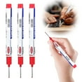 thumbnail image 1 of Long Nib Marker Ecohintz 3-Pack Long Head Woodworking Markers – Deep Hole Ink Pens for Carpentry/Bathroom Tiling | 5-Color Coding Set (3Pcs), Deep Hole Marker Pens, Red, 1 of 5