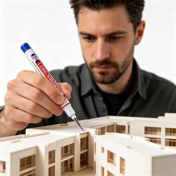 Long Nib Marker Pen Deep Hole Marker Waterproof Quick Dry Multi-color Extended Tip Permanent Marker For Construction Woodworking DIY Projects Home Workshop Use