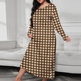 thumbnail image 1 of Long Nightgown Women's Loungewear Short Sleeve Sleepwear Full Length Sleep Shirt Brown S, 1 of 6
