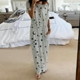 thumbnail image 1 of Long Nightgown, Womens Round Neck Loungewear Oversized Sleepwear Loose One Shoulder Sleep Dress with Pockets S-5XL Gray 4XL, 1 of 5