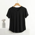 thumbnail image 1 of Long Nightgown Women's Solid Color Short Sleeved Base Shirt Thin T-Shirt Pajamas Top Short Sleeved Pajamas Black Xl, 1 of 8