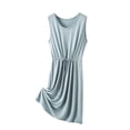 thumbnail image 1 of Long Nightgowns for Women New Women's Nightgown Loose V Neck Sleeveless Sleepwear Drawstring Waist Comfy Nightdress Soft Sleepshirts Light Blue L, 1 of 5