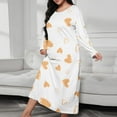 thumbnail image 1 of Long Nightgowns for Women Long Sleeve Sleepshirts Loungewear Casual Sleepwear Loose Sleep Dress with Pockets Orange L, 1 of 3