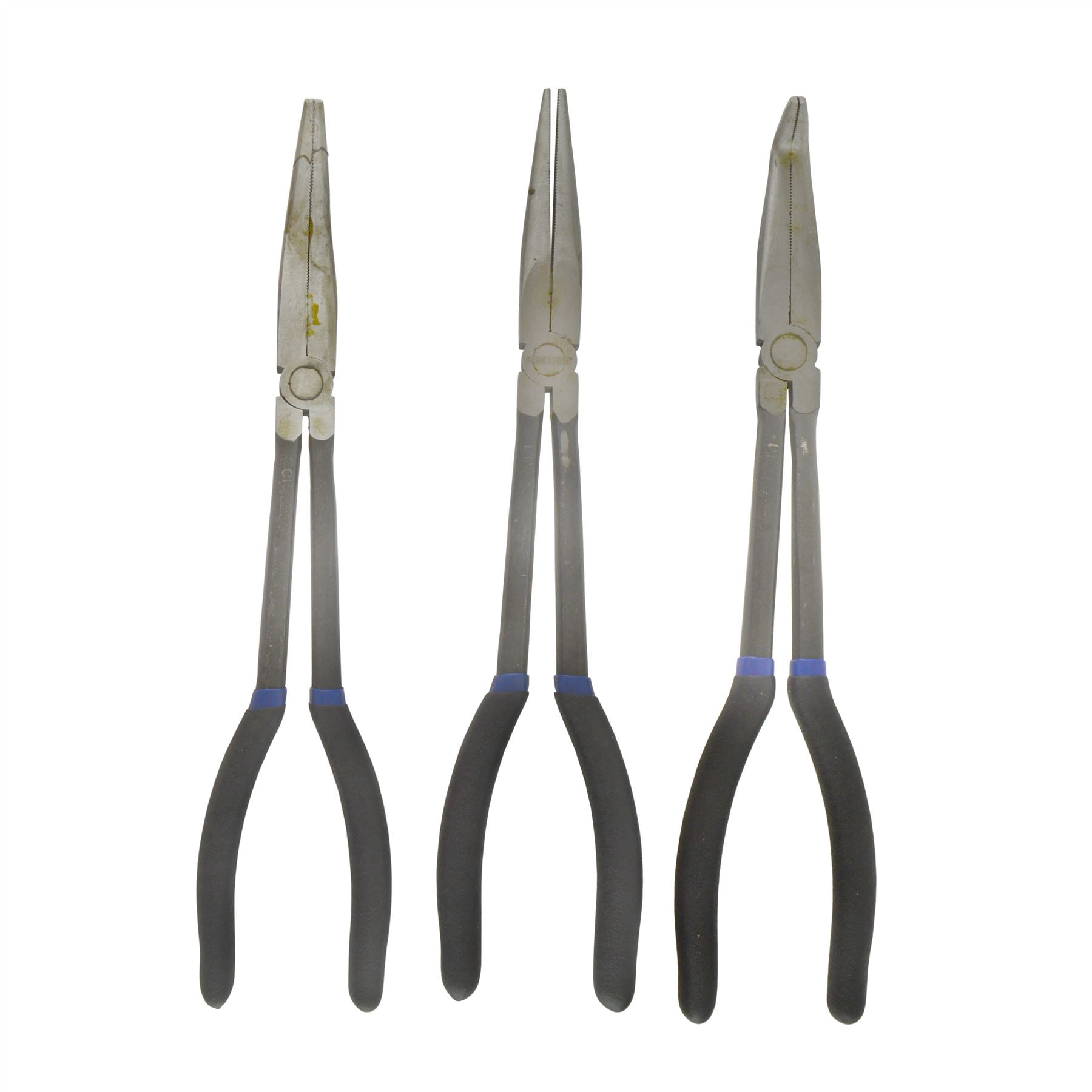 OEM Tools 3-Piece 16" Long Reach Needle Nose Pliers Set – Straight, 45° & 90° For Precision Work