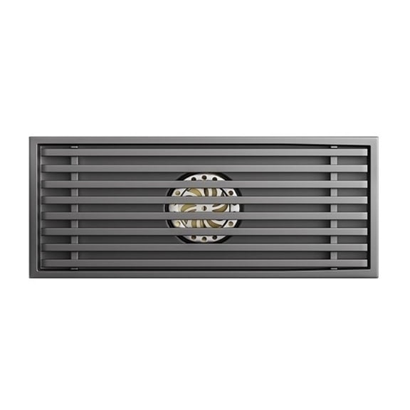 Long Odour-proof Floor Drain, Copper Core Stainless Steel Bathroom Shower Waterproof Strip Gunmetal Grey Floor Drain