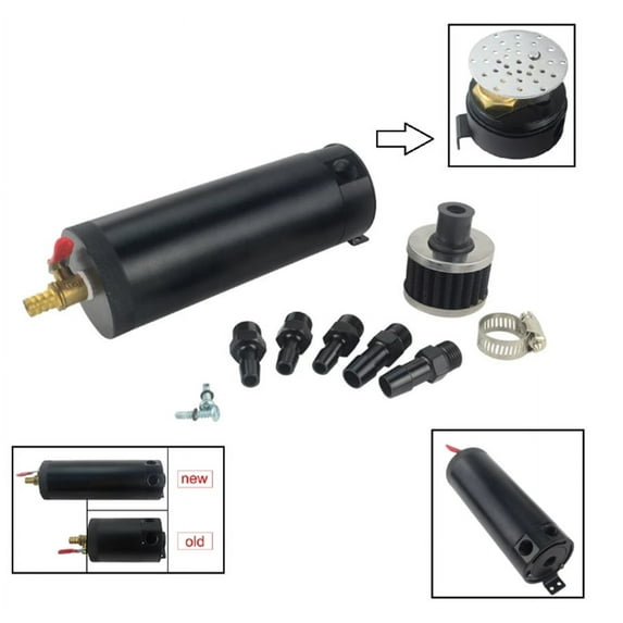 Long Oil Catch Can Tank & Breather Filter Engine Mini Oil Separator
